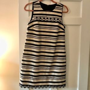JCrew dress. Navy/cream stripes
